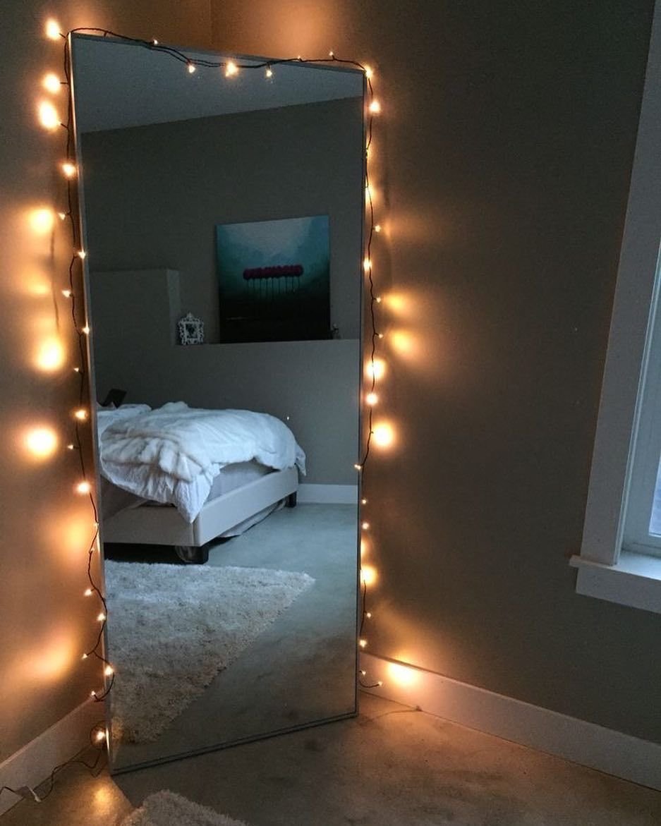 Wall mirror with lights for bedroom