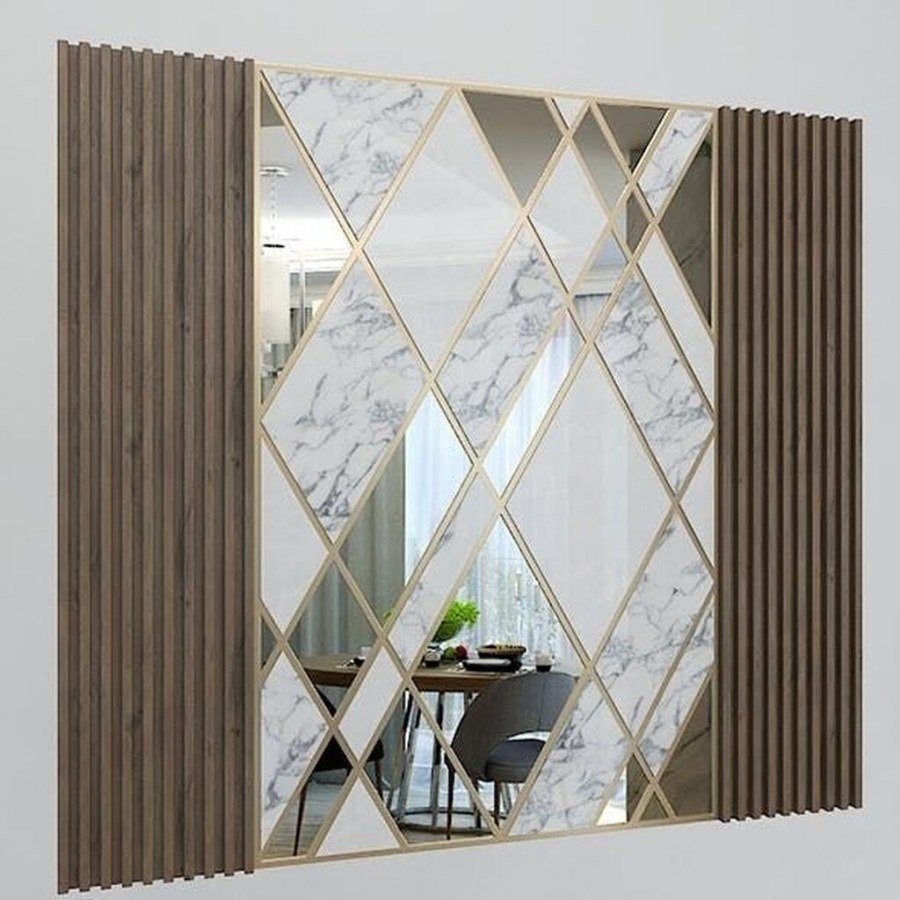 Wood panel mirror