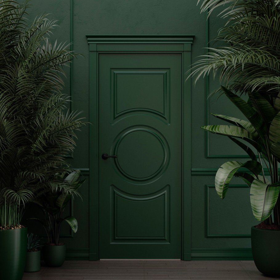 Dark green doors