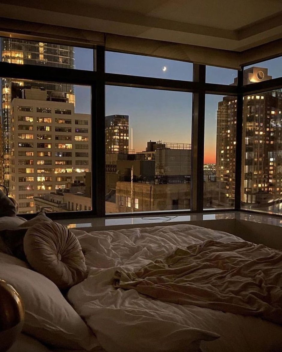 Night city bedroom