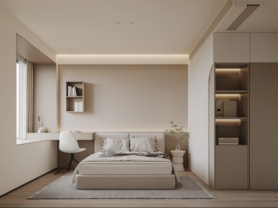 All beige bedroom