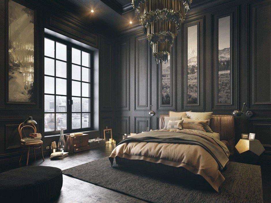 Bedroom in dark