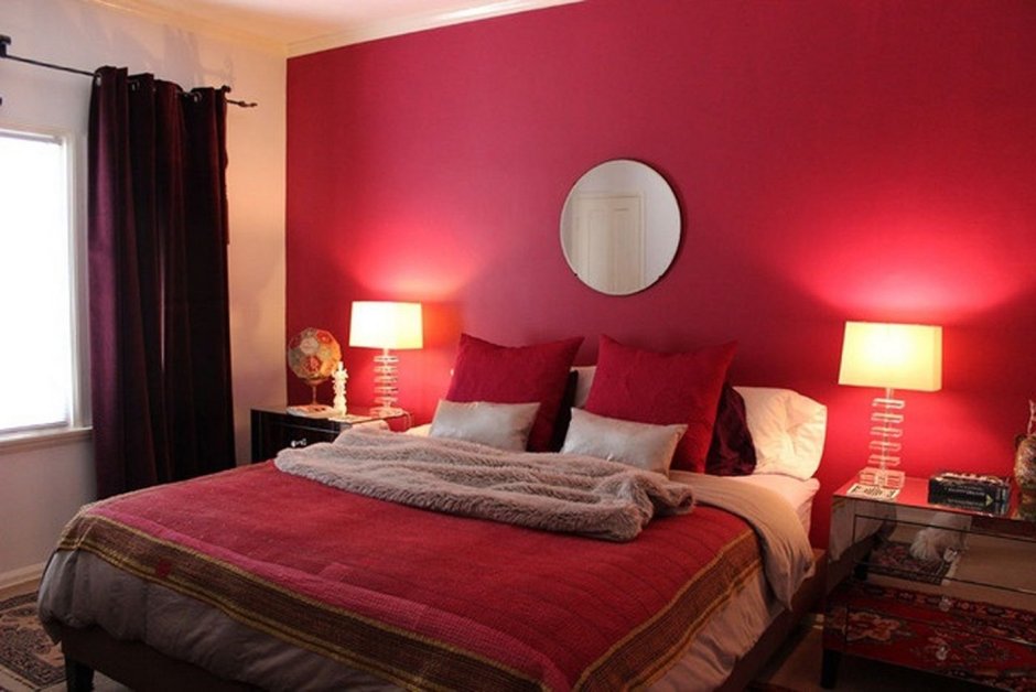 Red color in bedroom