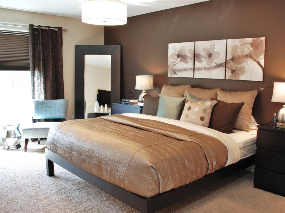 Brown and cream bedroom