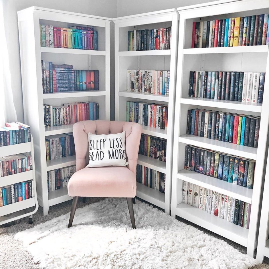 Small library in bedroom