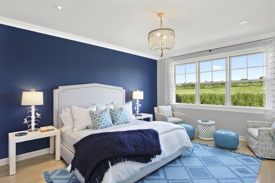 Blue colour in bedroom