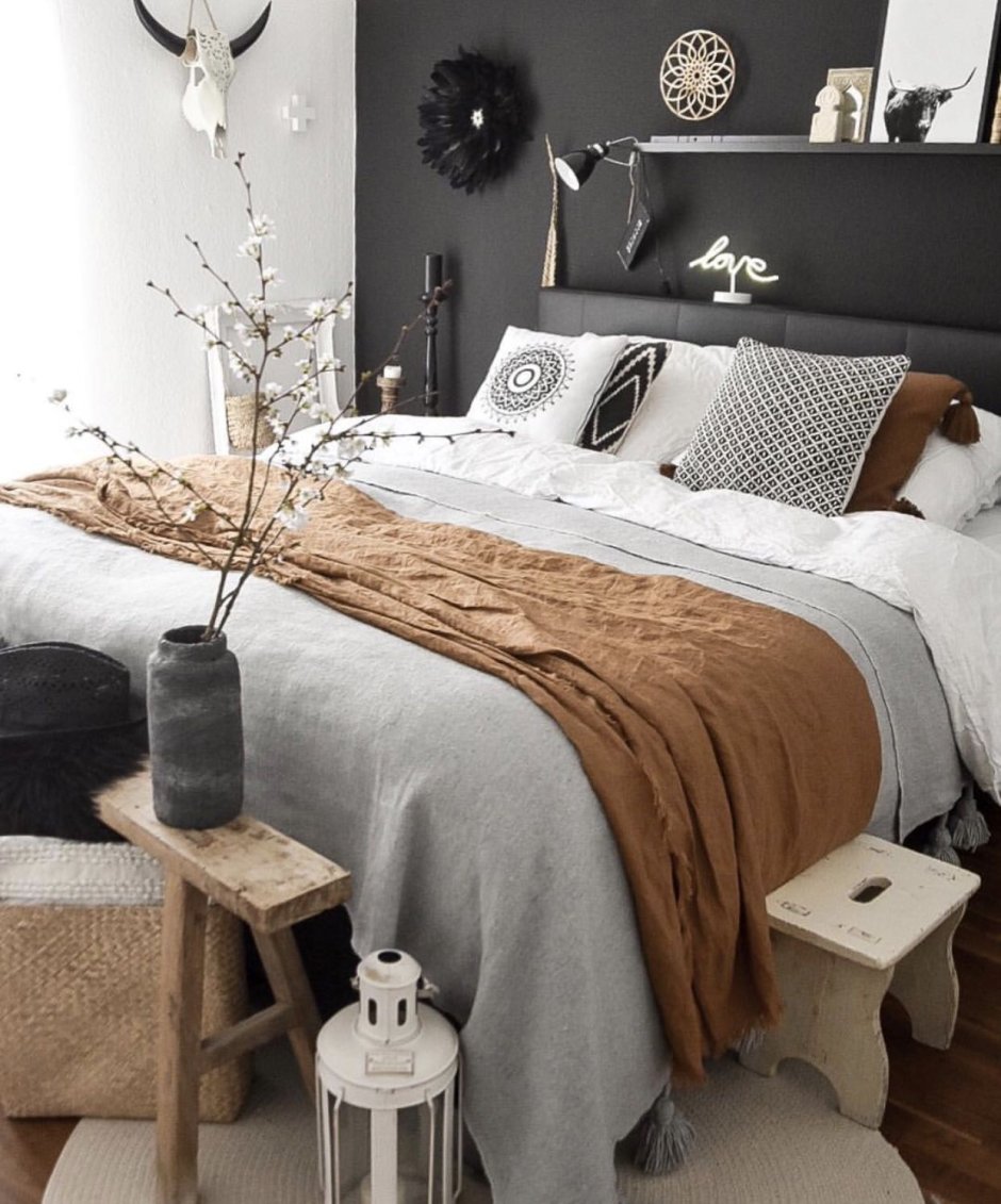 Grey brown bedroom