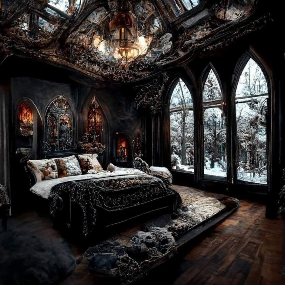 Gothic bedroom aesthetic