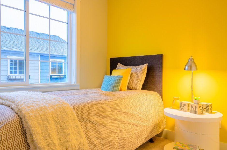 Yellow paint in bedroom