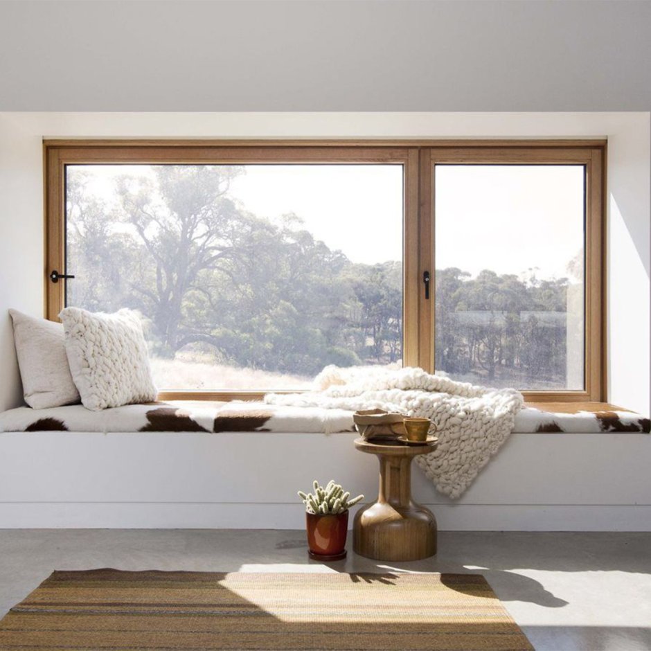 Corner windows bedroom