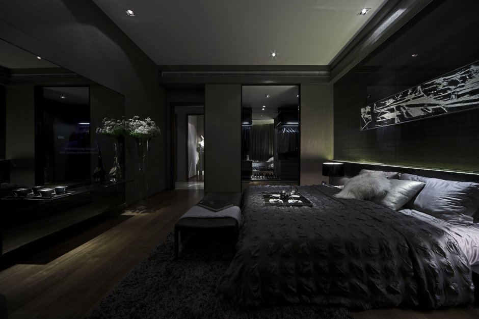 Black bedroom decor