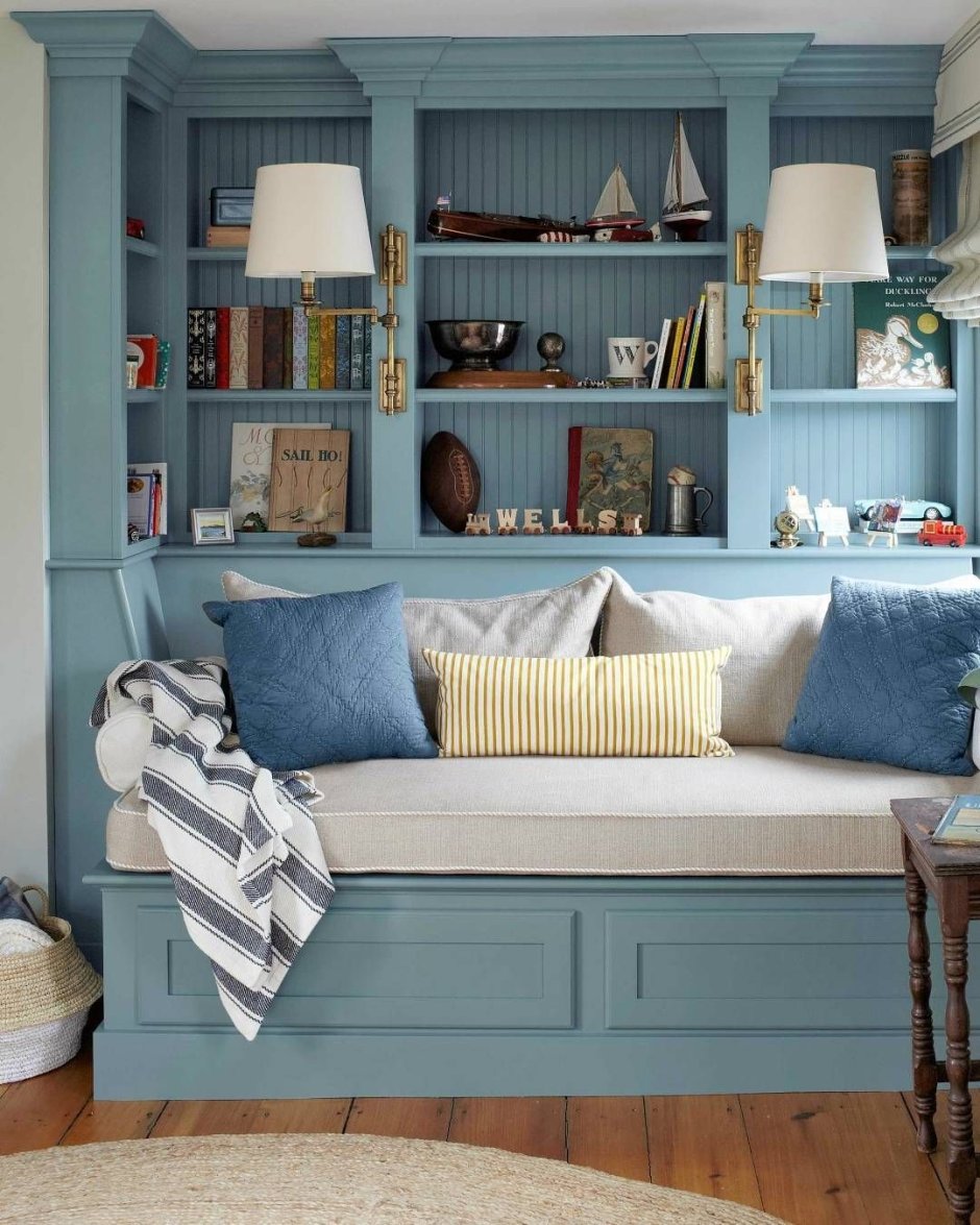 Small bedroom with bookshelves