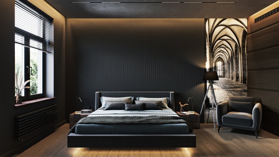 Dark colour bedroom