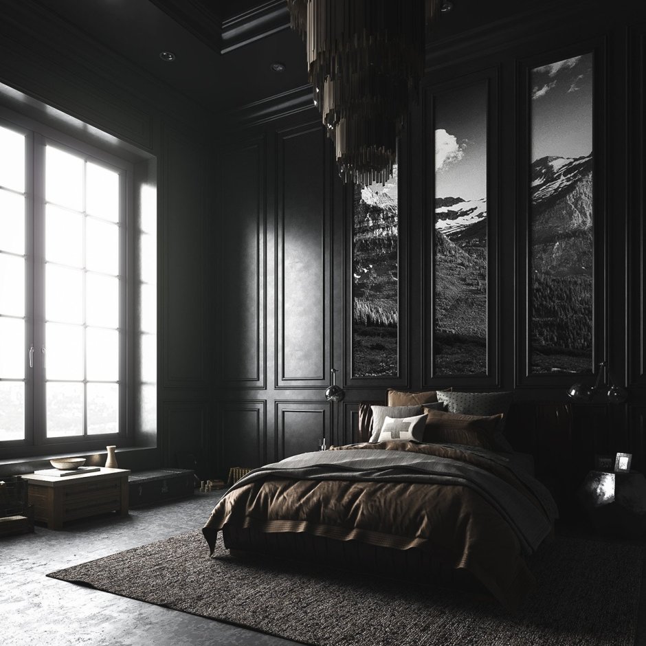 Dark bedroom background