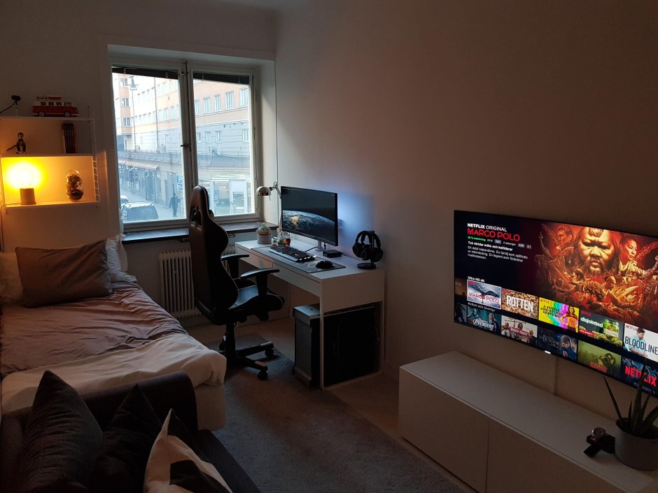 Gaming room with bedroom
