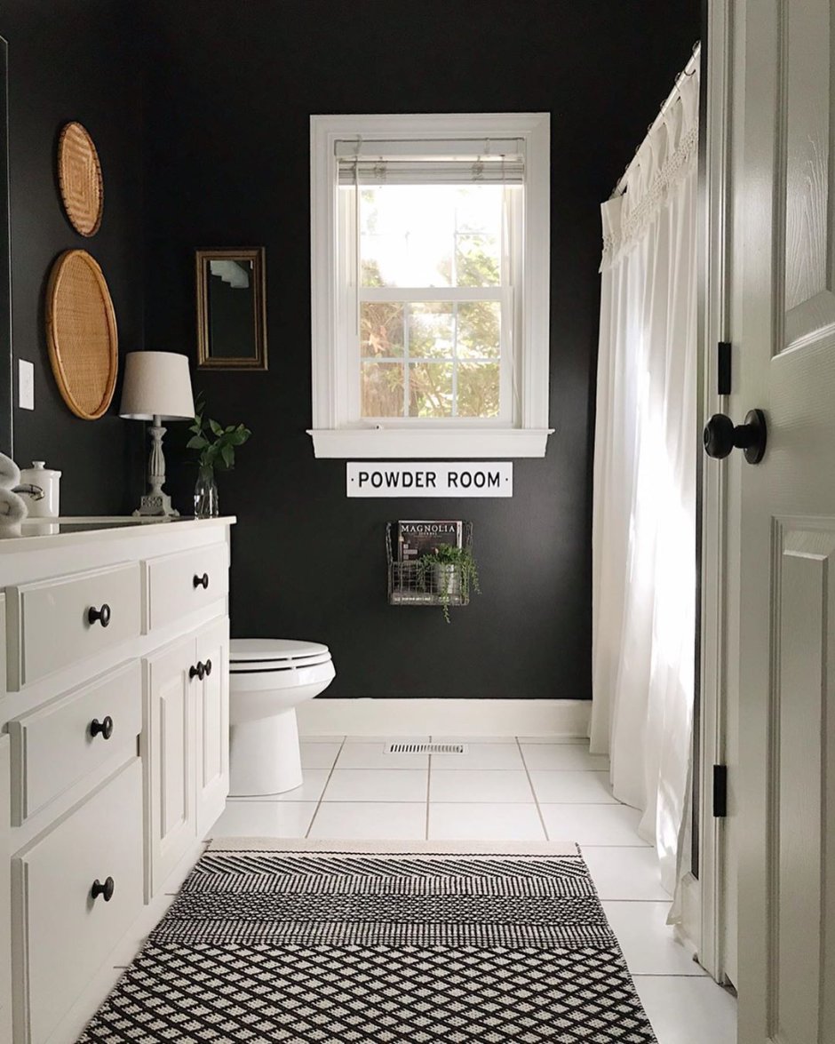 Green and black bathrooms