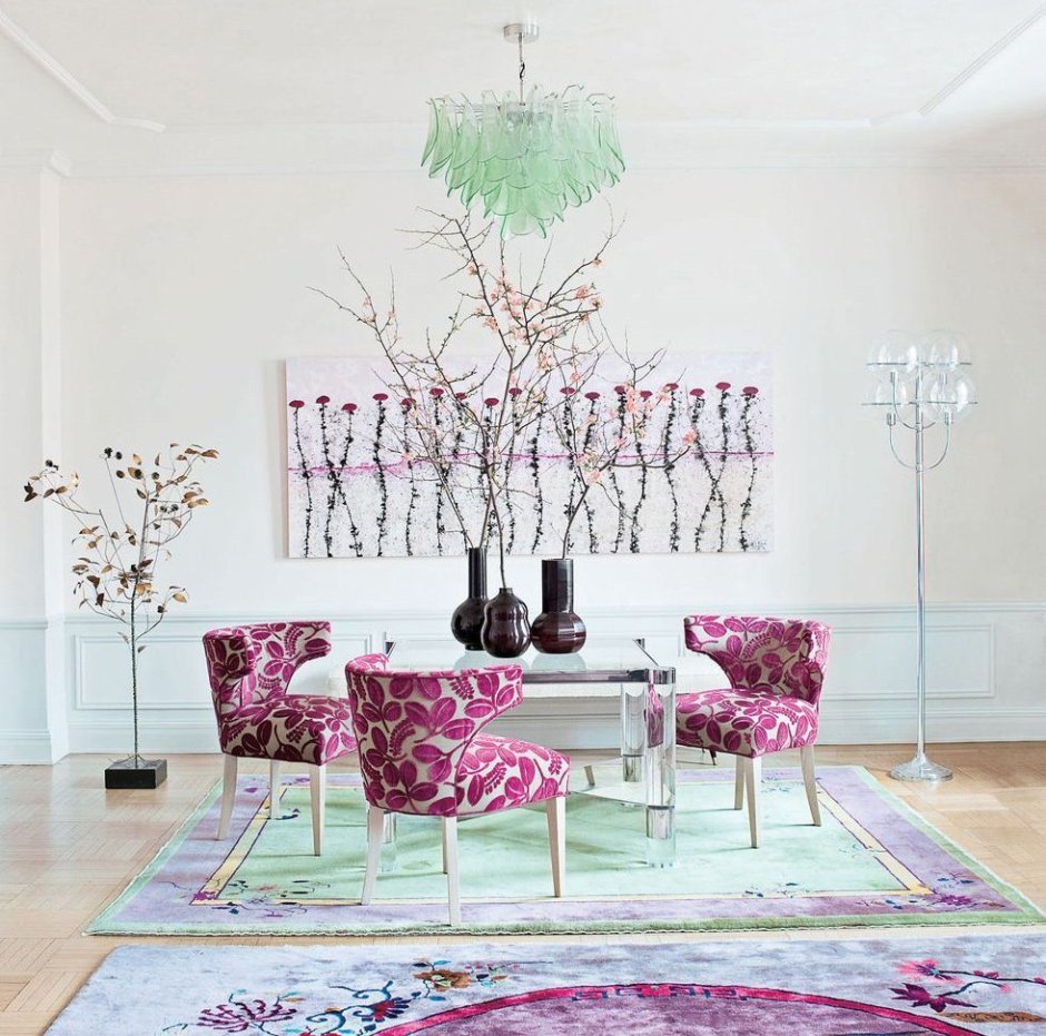 Pink and green decor