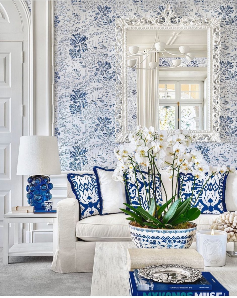 Blue and white decor