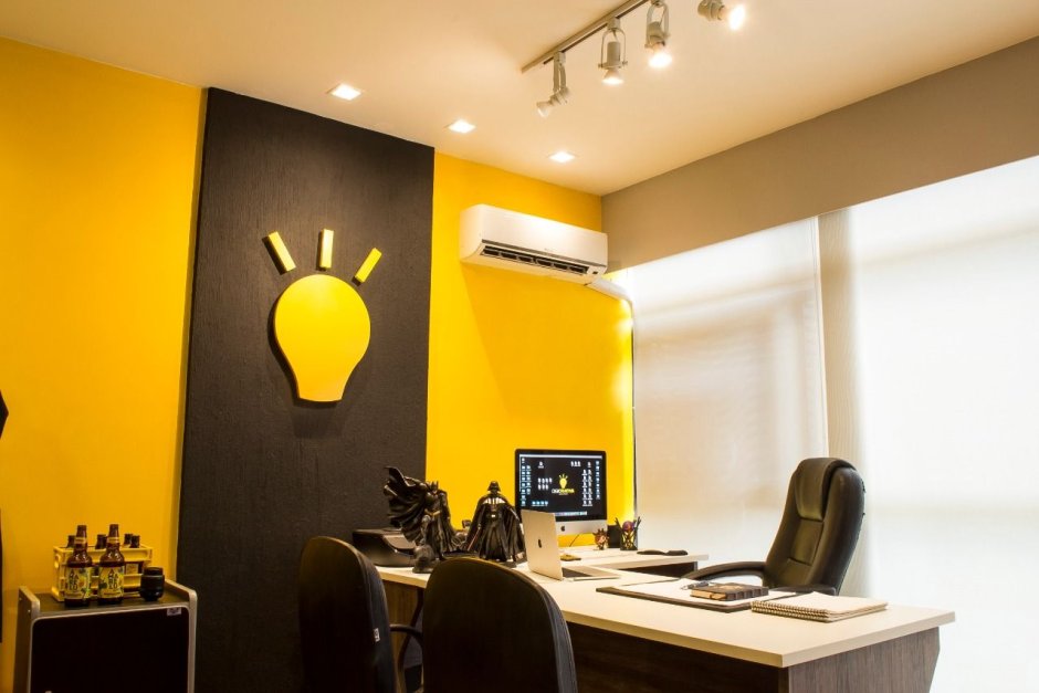 Yellow and black office