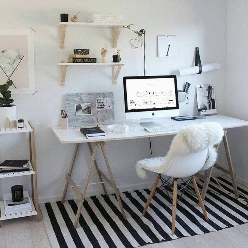 White computer setup