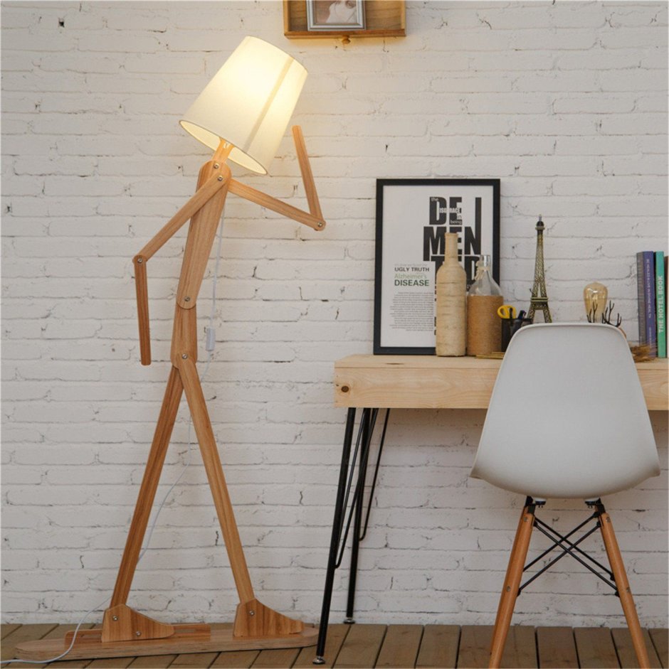 Led stand wooden