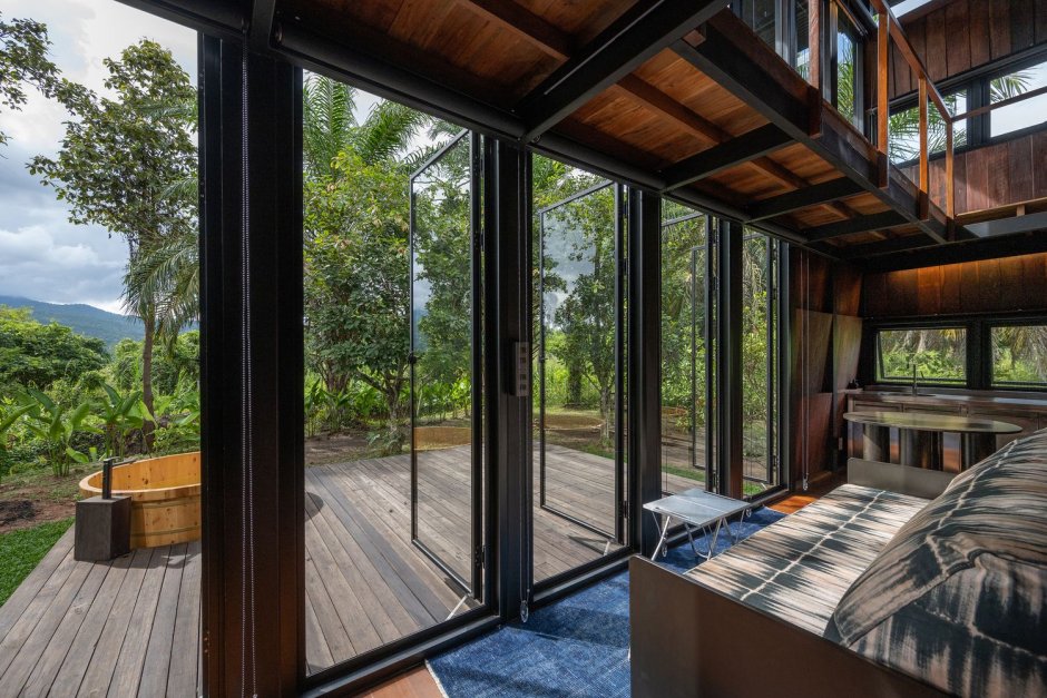 Wood and glass window