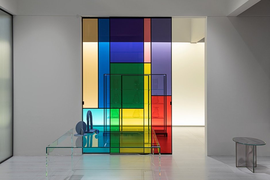 Colour glass door