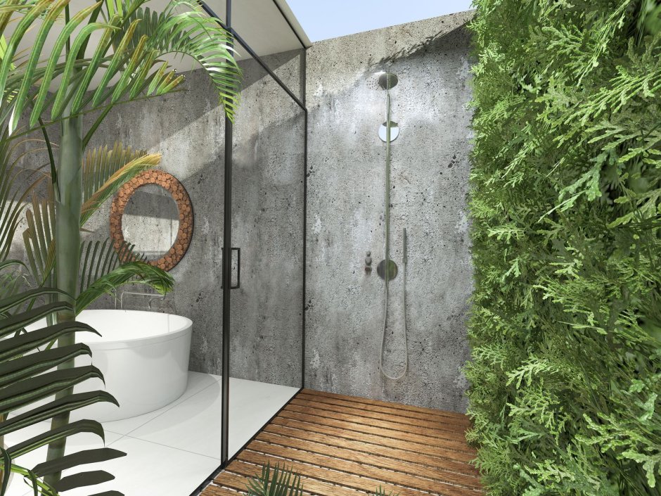 Outdoor toilet and shower