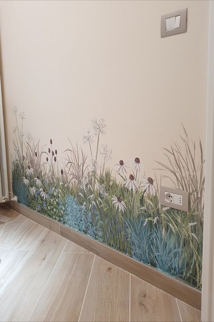Painting grass on wall