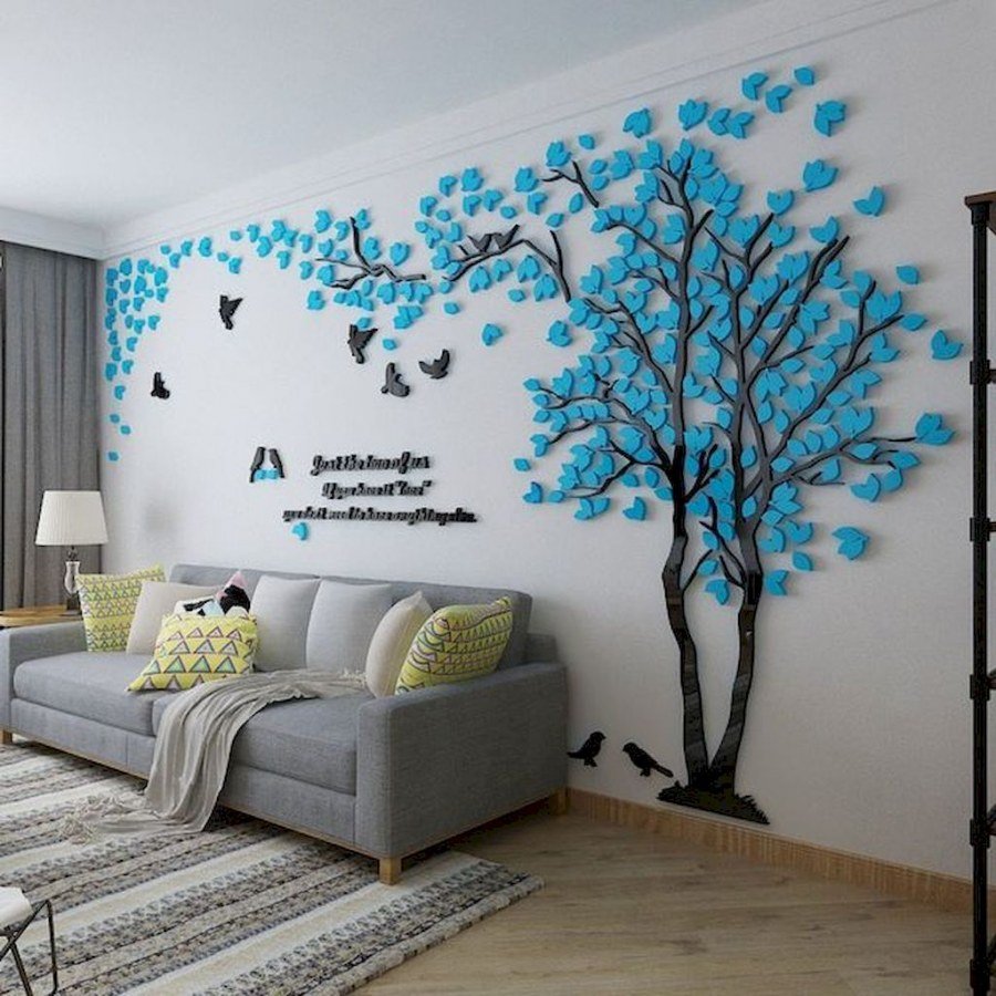 Tree mural on wall