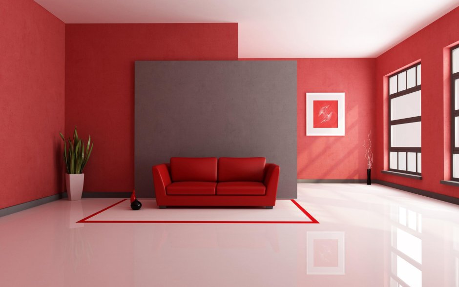 Red and white wall paint