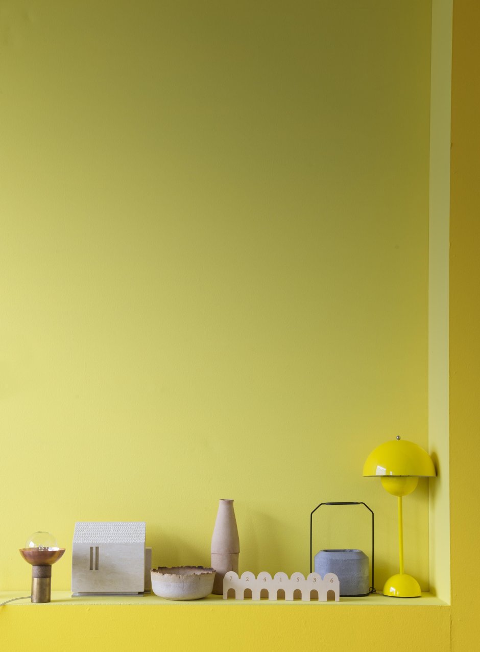 Very light yellow lemon yellow colour wall paint