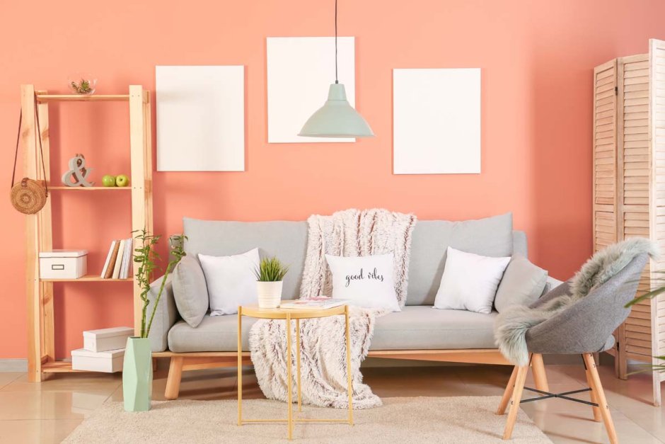 Peach color in wall