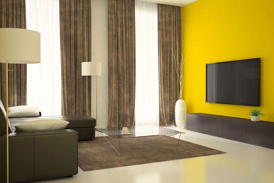 Which colour curtains for yellow walls