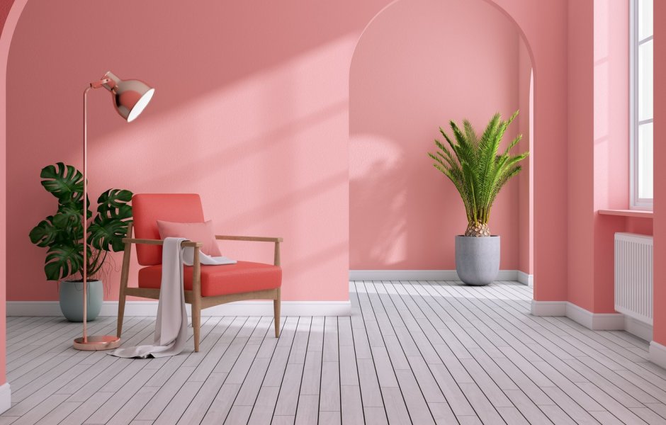 Plain pink wall