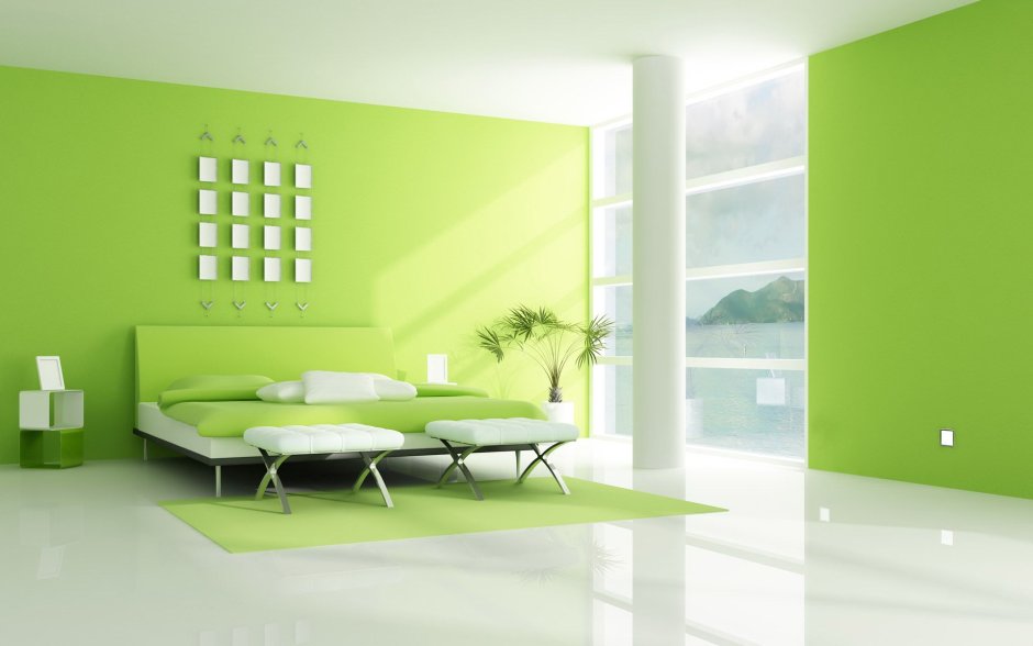 Green wall ceiling