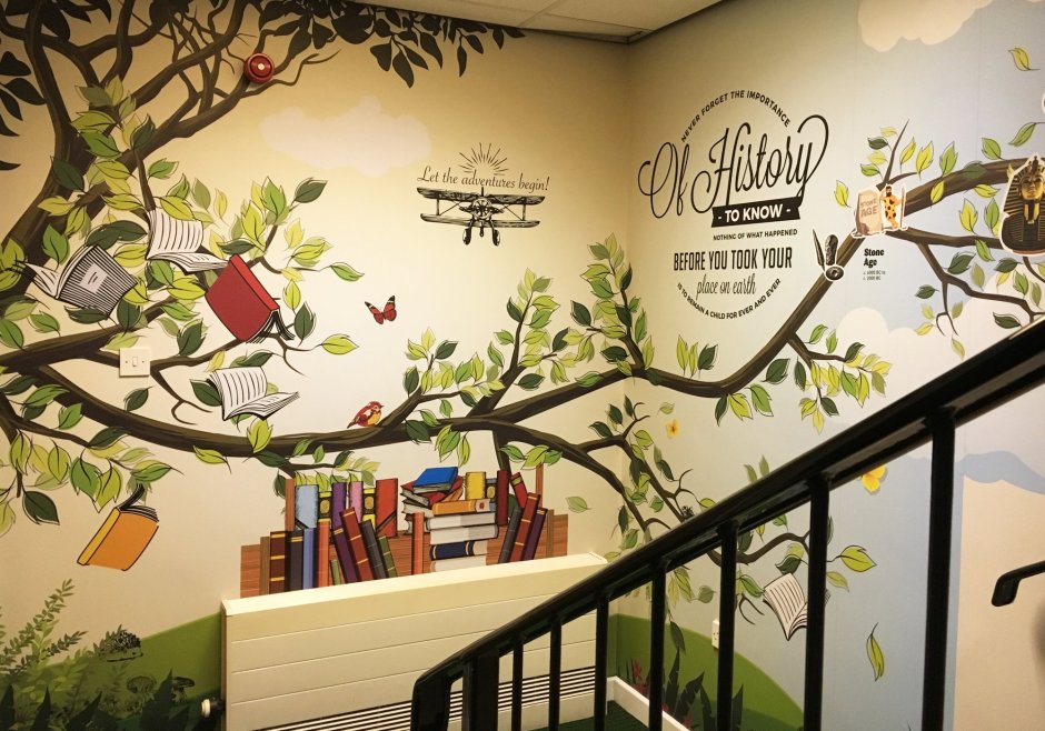 Wall painting of school