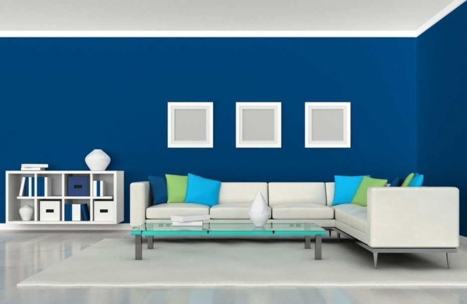 Blue color wall