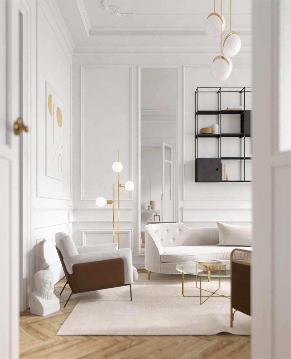 Gold and white walls
