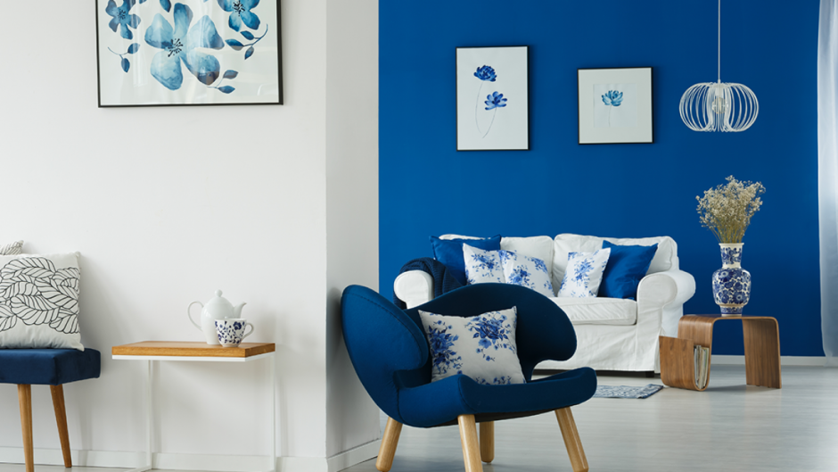 Wall blue colour