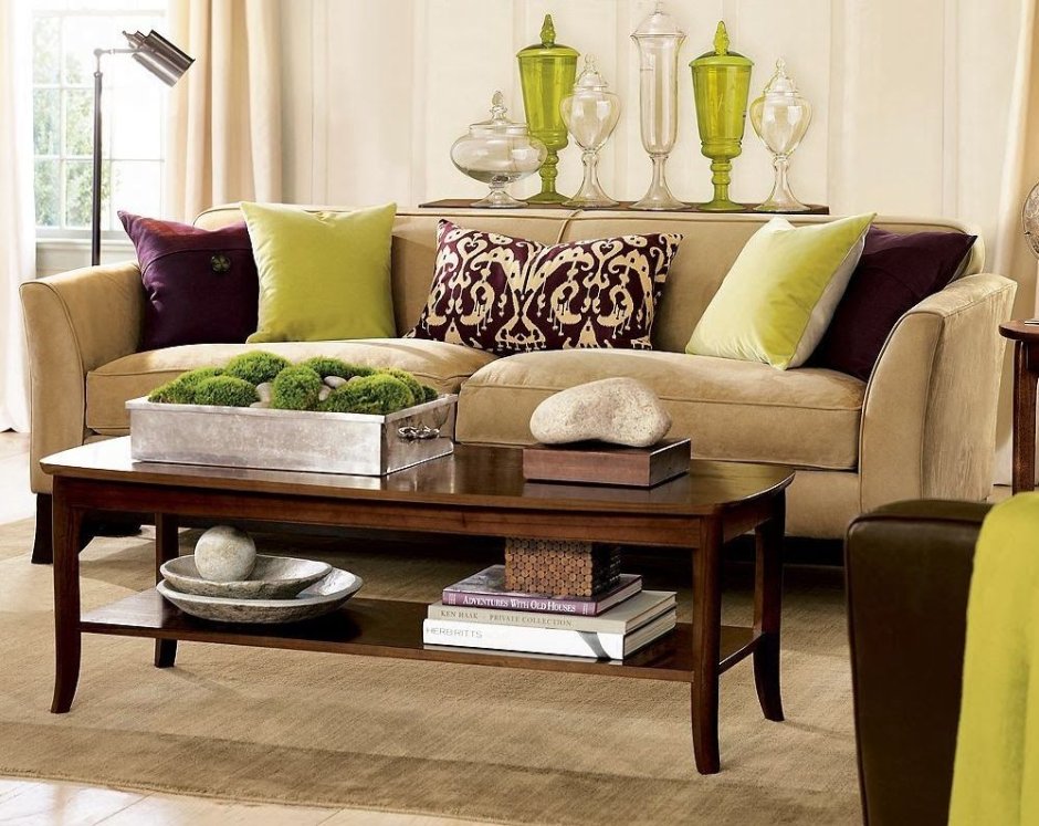 Green and brown furniture