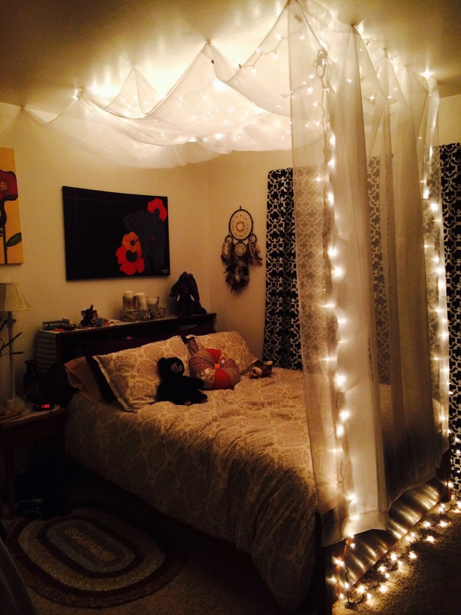 Lights around bed