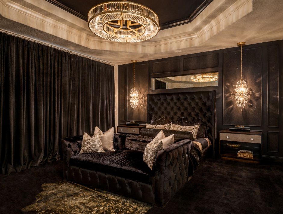Black and gold bed