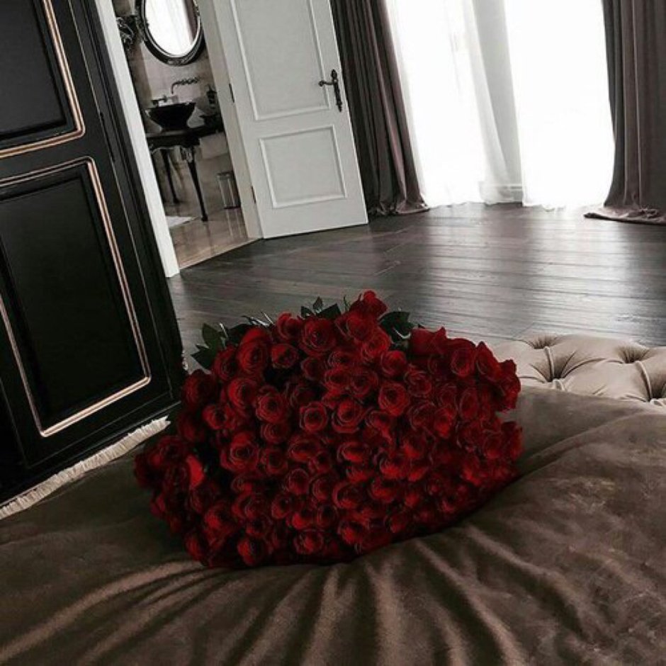 Roses in bed