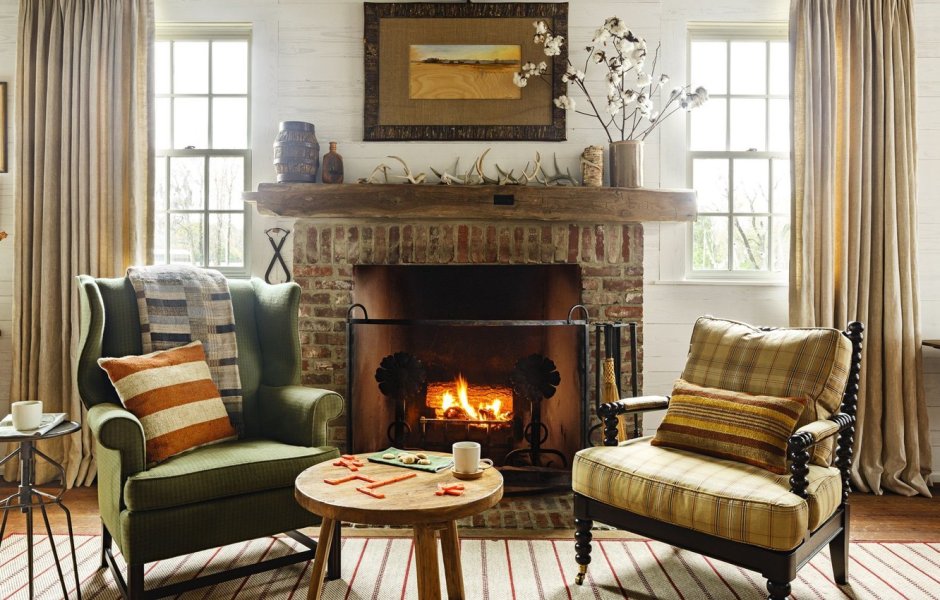 Cozy fireplace chairs
