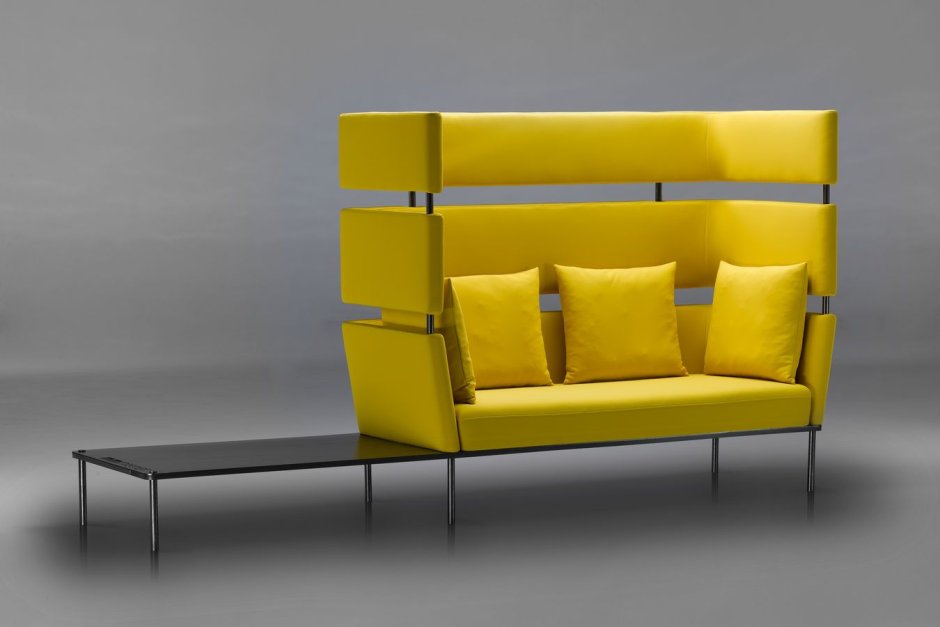 Black and yellow sofa
