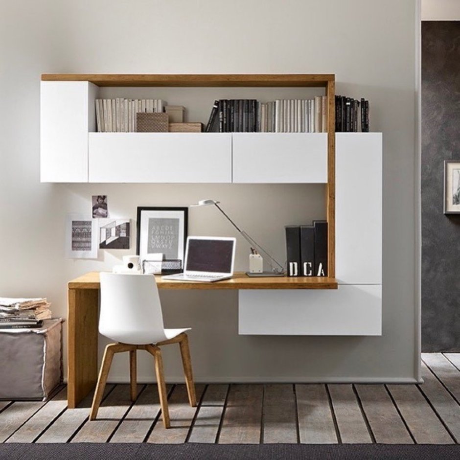 Modern wardrobe with study table