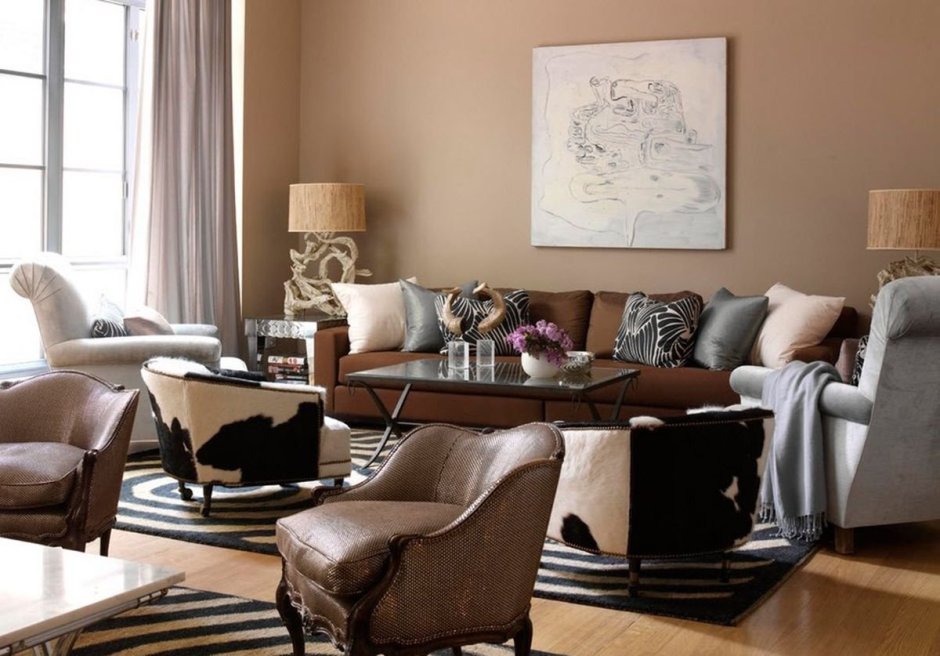 Gray and brown sofa