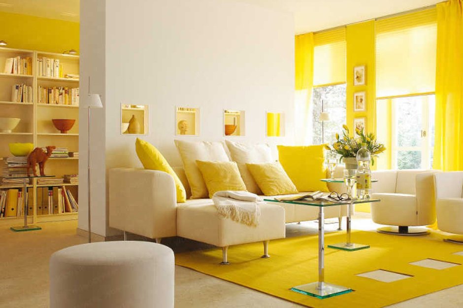 Bright yellow furniture