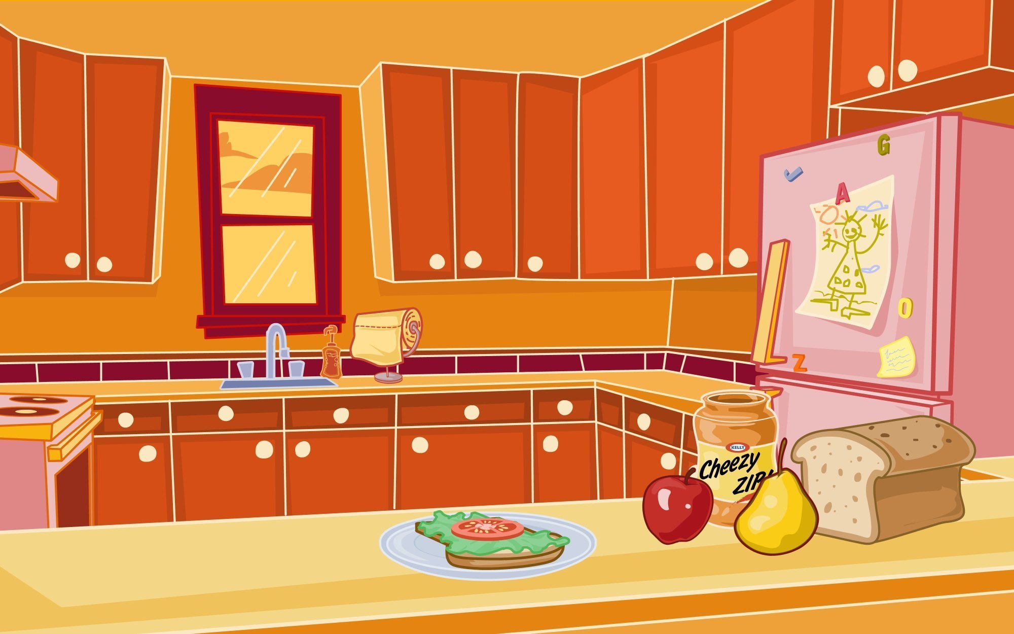 Фон кухня для фотошопа. Мультяшная кухня. Кухня из мультфильма. Кухня рисунок. Мультяшные комнаты кухня.
